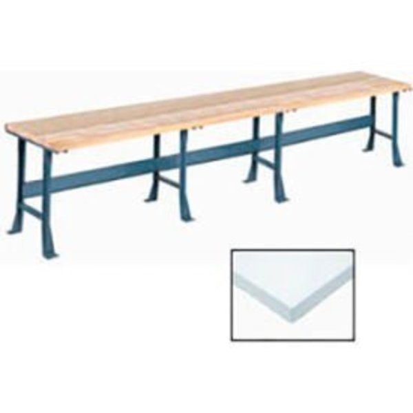 Global Equipment Production Workbench w/ Laminate Square Edge Top, 180"W x 36"D, Gray 500316
